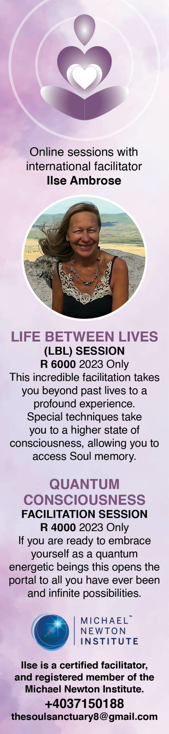 APPROVED Ilse Ambrose - SOUL SANCTUARY Third Vertical OM Ad 260mm x 60mm