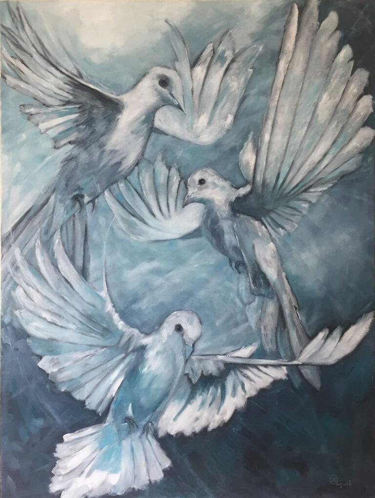 Hope, Peace and Love 75x100 oil on canvas