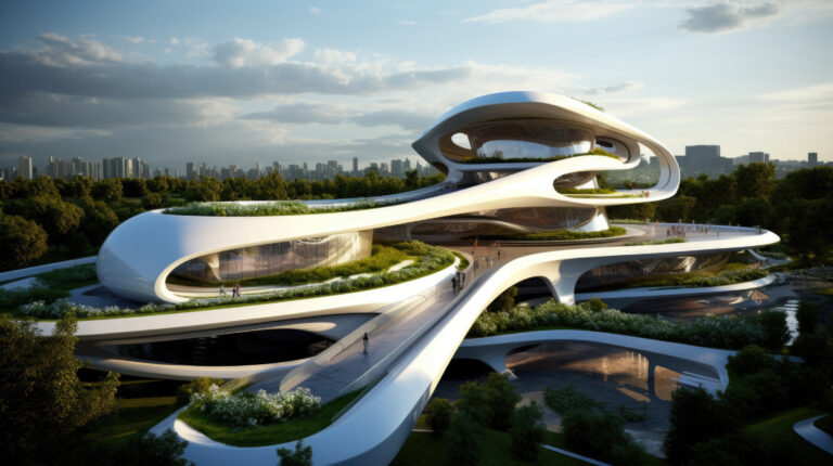 LEAD Futuristic sustainable office complex supporting a green economy and sustainability