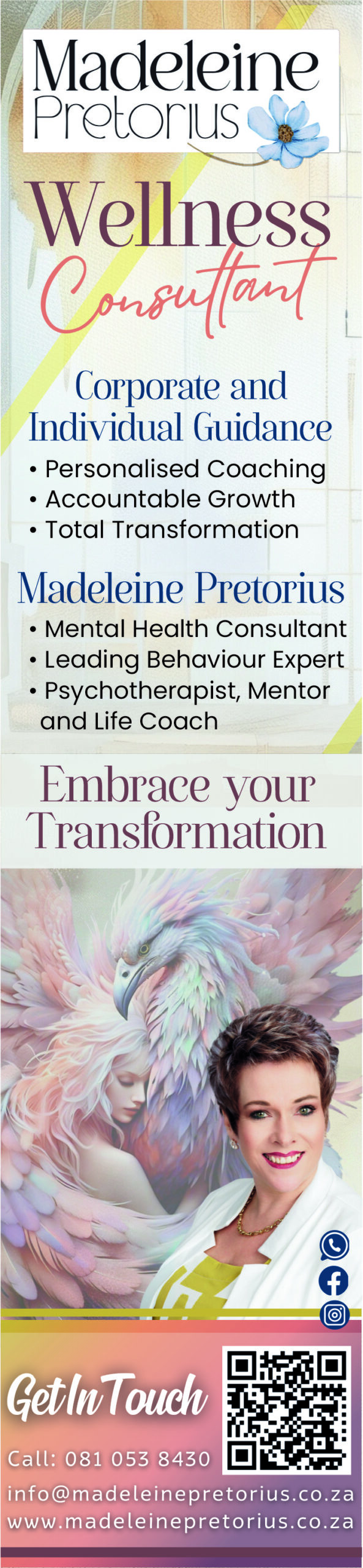 Madeleine Pretorius V strip Summer 2024.25 Star Leadership coaching Odyssey Magazine advertiser